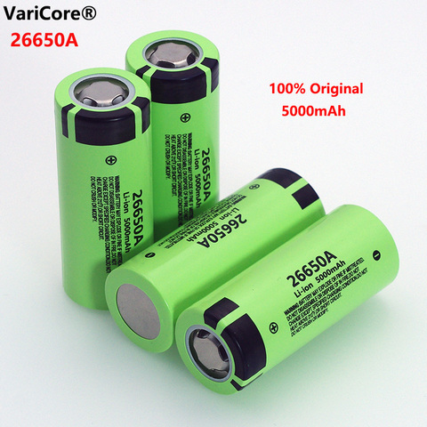 4pcs VariCore 26650A Li-ion Battery 3.7V 5000mA Rechargeable batteries Discharger 20A Power battery for flashlight E-tools ► Photo 1/1