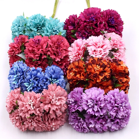 Marigold 6pcs/bunch 3.5cm mini daisy flower bouquet artificial flower wedding decoration diy craft home decoration accessories ► Photo 1/6
