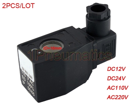 Free Shipping 2PCS/Lot DIN43650A CKD Solenoid Coil AB410 16mm Core Dia Black ► Photo 1/3
