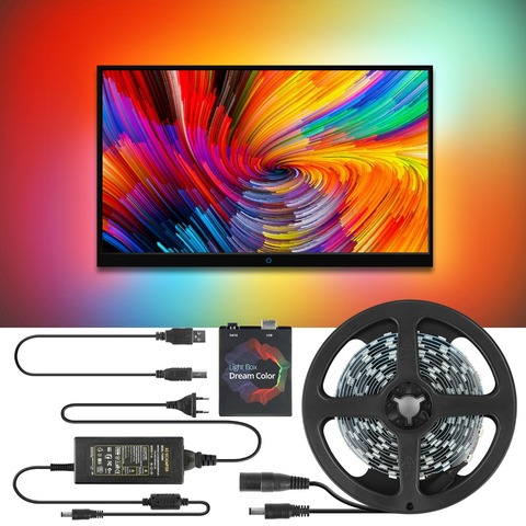 5V WS2812B USB LED Strip light 5050 RGB Dream Color Ambient TV Kit for  Desktop PC Screen Background lighting 1M 2M 3M 4M 5M - Price history &  Review