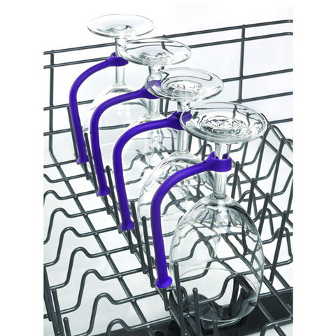 4Pcs Adjust Flexibly Silicone Wine Glass Dishwasher Goblet Purple Holder Safer Stemware Saver #25 ► Photo 1/4