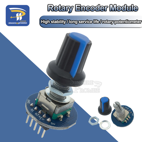 Rotating Potentiometer Knob Cap Digital Control Module Rotary Encoder Controller Switch 5V Diy Kit EC11 For Arduino PCB Board ► Photo 1/6