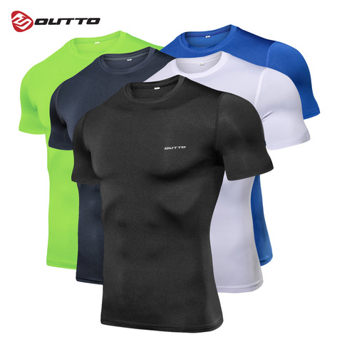 Outto Men's Running T-shirts Compression Base Layer Quick Dry Short Sleeve Training Cycling Gym Fitness Sports Under-wear Top ► Photo 1/6