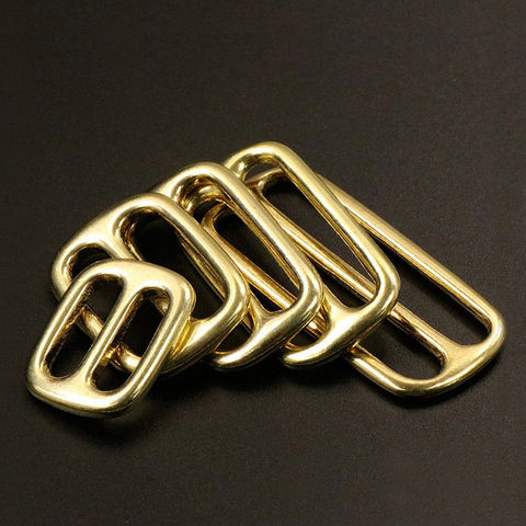 Solid Brass Tri Glides Slide 3 Bar Rectangle/Square Adjuster Buckle for leather craft Bag Shoulder Strap Belt Webbing ► Photo 1/6