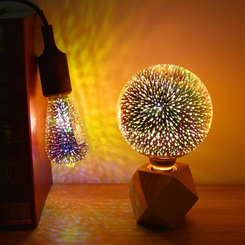 3D Effect Fireworks LED Light Retro Vintage Edison Bulb E27 110V 220V  Aampoule Ampoule ST64 A60 G80 G95 G125 String Decor Lights - Price history  & Review