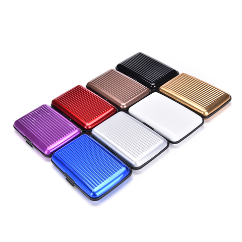 Aluminum Business Shiny Metal Cardholder Box Card Holders & Note Hold Card Waterproof Credit Card ID Holder Case for Men Women ► Photo 1/6