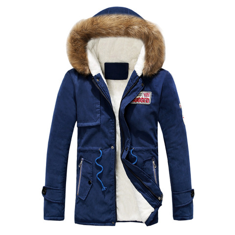 Parka Men Coats Winter Jacket Men Slim Thicken Fur Hooded Outwear Warm Coat Top Brand Clothing Casual Mens Coat Veste Homme Tops ► Photo 1/5