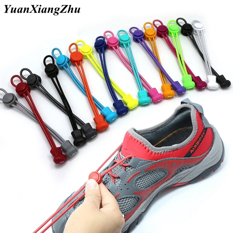 1 Pair Elastic Shoe Laces For Sneakers No Tie Shoelaces Round Black Lock  Child Adult Fast On And Off Lazy Shoelace Rubber band