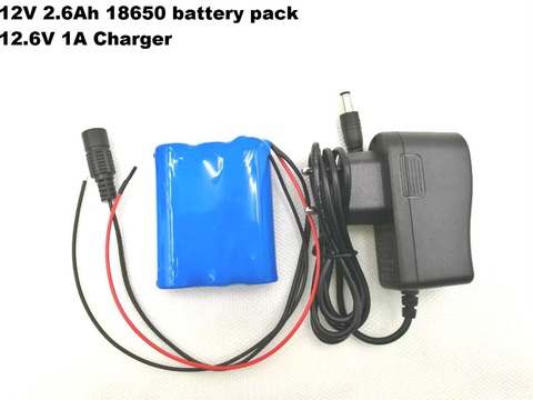 VariCore 12 V 2600 mAh lithium-ion Battery 12.6 V to 11.1 V CCTV Camera Rechargeable battery pack + 12.6v 1A Charger ► Photo 1/1