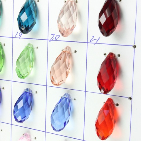 ZHUBI 5pcs 12x25mm Charms Crystal Teardrop Bead Faceted Glass Beads Fashion Jewelry Womens Accessories Necklace Earring Pendants ► Photo 1/6