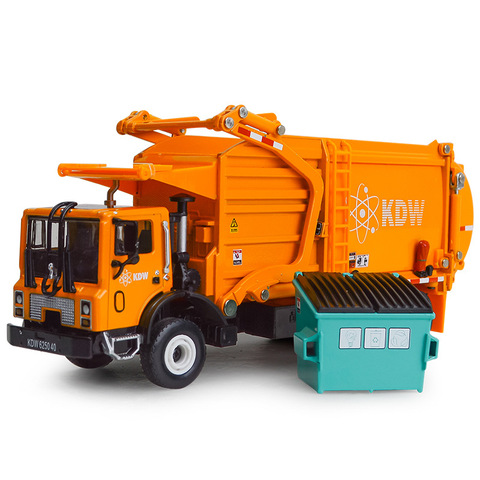 Alloy Diecast Barreled Garbage Carrier Truck 1:24 Waste Material Transporter Vehicle Model Hobby Toys For Kids Christmas Gift ► Photo 1/6