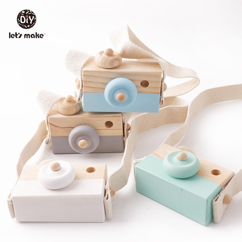 Let's make 1pc Wooden Baby Toys Fashion Camera Pendant Montessori Toys For Children Wooden DIY Presents Nursing Gift Baby Block ► Photo 1/6