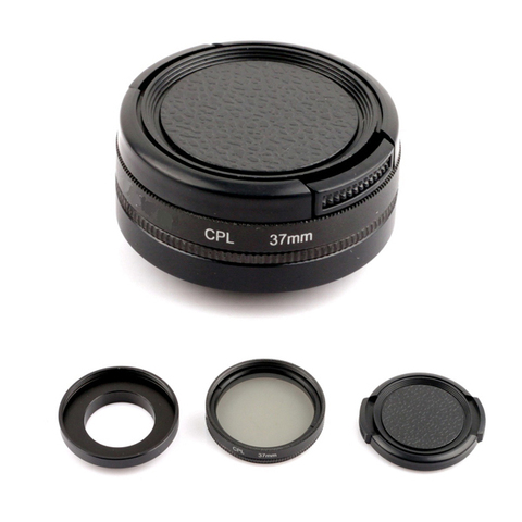 37mm Aluminum Alloy CPL Polarizer Filter Circular Lens + Adapter Ring + Lens cap for Gopro HD Hero 3 / 3+/4 accessories set ► Photo 1/1