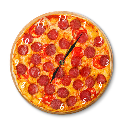 Italian Pepperoni Pizza Wall Clock Italian Restaurant Pizza Design Clock Pizzeria Pasta Diner Chef Vintage Gift Sign Clock Watch ► Photo 1/6