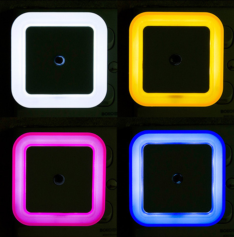 Light Sensor Control Night Light Mini EU US Plug Novelty Square Bedroom lamp For Romantic Colorful Lights ► Photo 1/6