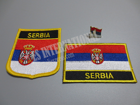 National Flag Embroidery Patches and Metal Flag Lapel Pin SERBIA ► Photo 1/1