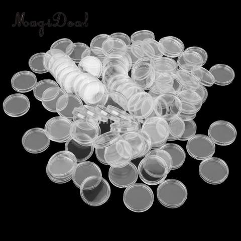 MagiDeal 100pcs/Lot Clear Coin Capsules Containers Boxes Holders 21mm/24mm/26mm/ 30mm /32mm /40.6mm ► Photo 1/6