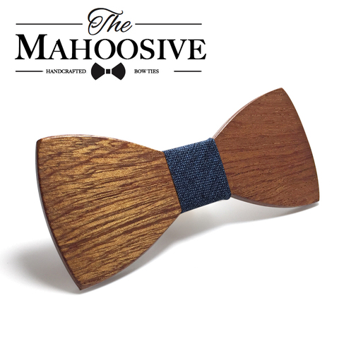 Mahoosive Wood Bow Tie Mens Wooden Bow Ties Gravatas Corbatas Business Butterfly Cravat Party Ties For Men Wood Ties ► Photo 1/6