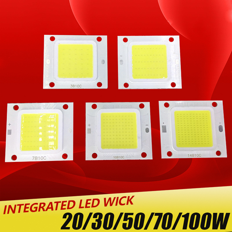 High Power Epistar COB LED Chip 20W 30W 50W 70W 100W DC 30V-32V Integrated SMD For Floodlight Spotlight Warm White /White ► Photo 1/1