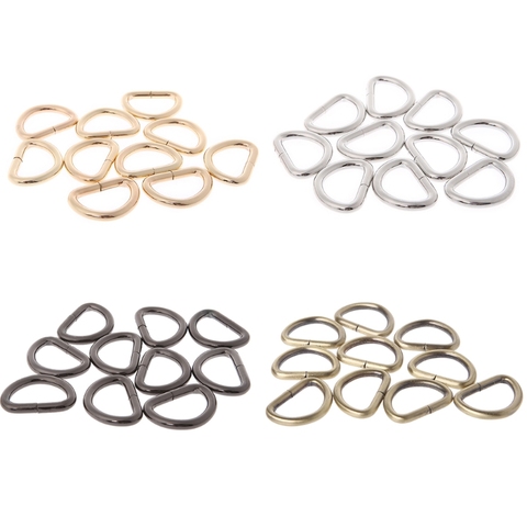 10pcs 12/15/2/25/32/38mm Strap Buckle Inner Width Metal Half Round Shaped Non Welded D Ring DIY Bag Accessories ► Photo 1/6