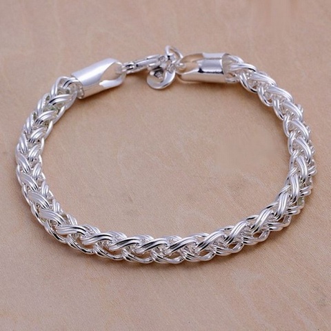 Creative twist circle , chain women men silver color bracelets new high -quality fashion jewelry Christmas gifts H070 ► Photo 1/4