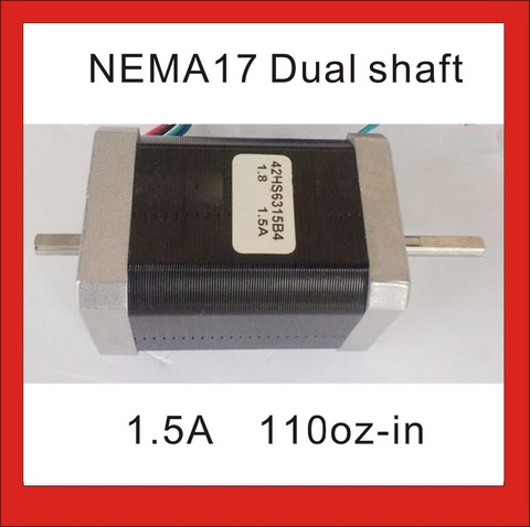 NEMA 17 Dual Shaft  Stepper 110 oz-in  Body Length 63mm CE Rohs NEMA17 Motor CNC 3D Printer Motor ► Photo 1/1