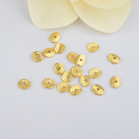 200PCS 6*5MM Zinc Alloy Gold Color Round or curved brushed disks Spacer Beads Diy Jewelry Findings Accessories ► Photo 1/4