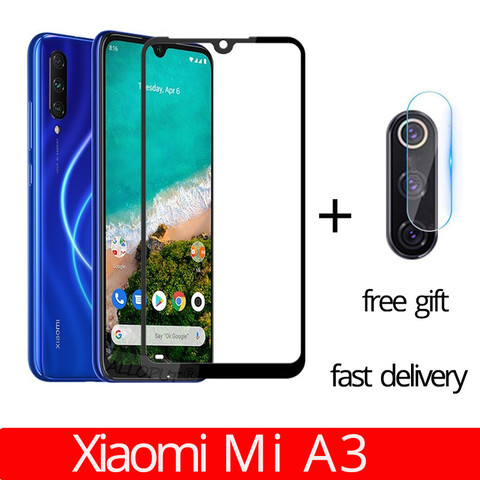 fast delivery 2-in-1 Xiaomi Mi A3 Camera Glass Film Xiaomi MIA3 Tempered Glass Full Case Cover for xiaomi mi a3 screen protector ► Photo 1/6