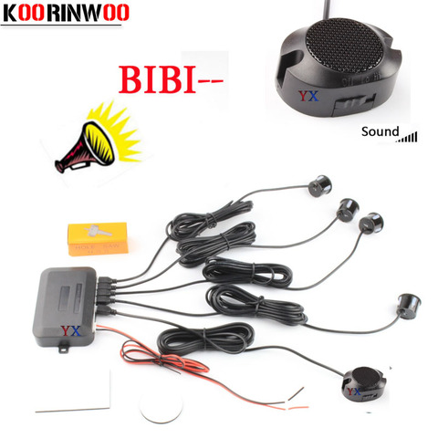 Koorinwoo Car Parking Sensor Parktronics 4 Black/silver/white 22mm Adjustable Speaker Reverse Backup Radar Buzzer Alarm System ► Photo 1/4