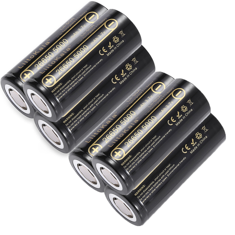 6PCS  LiitoKala 26650 5000mah 26650-50A Li-ion 3.7v Rechargeable Battery for Flashlight 20A ► Photo 1/6
