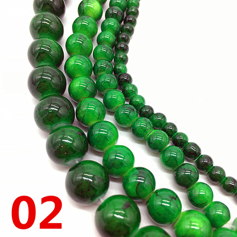 NEW 4 /6 /8 /10 mm Green Chic Glass Loose Spacer Charm Beads Pattern DIY Jewelry Making Accessory ► Photo 1/1