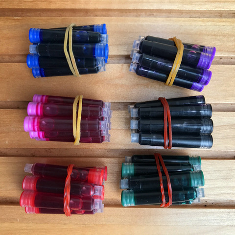 Best Price 60 PCS Disposable Blue Black Red Fountain Pen Ink Cartridge Refills Length Fountain Pen Ink Cartridge Refills ► Photo 1/6