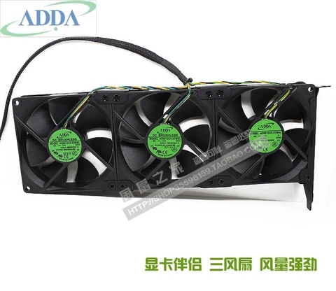 three fans As a lot FOR ADDA AD0912UX-A7BGL12V 0.50A Graphics card cooling companion PCI slot fan ► Photo 1/1