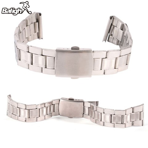 Stainless Steel Watchband Link Bracelet Stainless Steel Width Plane Clasp Button Watch Strap Lug 18mm /20mm /22mm ► Photo 1/1