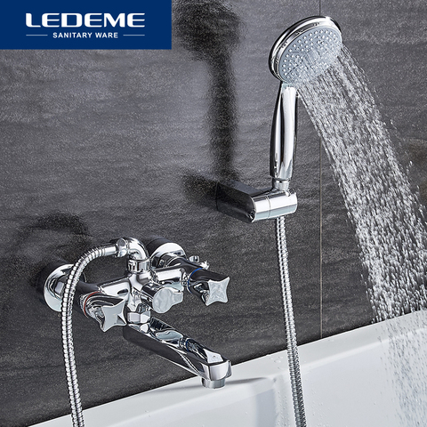 LEDEME Top Quality Bath Shower Faucets Set Bathroom Mixer Shower Bathtub Rainfall Shower Set Restroom Big Shower Head L3187 ► Photo 1/6