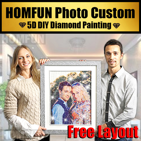 HOMFUN Private photo custom Diy diamond painting Make Your own picture Full drill Diamond Rhinestone diamond embroidery Gift ► Photo 1/6