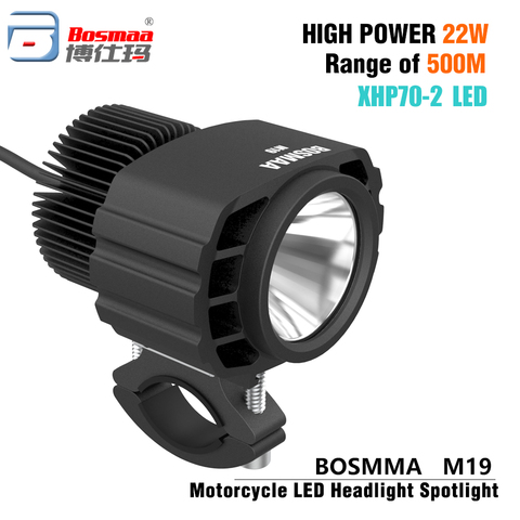 Bosmaa  Motorcycle LED Headlight Spotlight 22W 3200Lm Super Bright White Moto Fog DRL Headlamp Work Light ► Photo 1/6