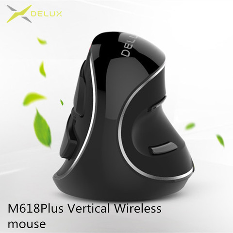 Delux M618 Plus Ergonomic Vertical Wireless Mouse DPI 1600 6 Function Buttons Optical Mice with Removable Palm Rest For Computer ► Photo 1/6