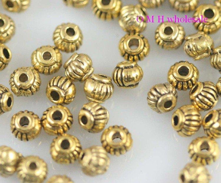 200 Bronze Tone Bicone Spacer Beads 5x4mm
