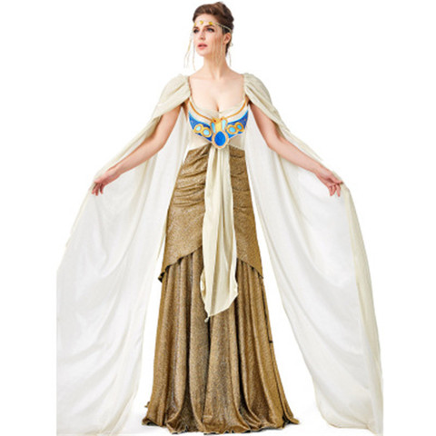 Women Girls Halloween Costumes Ancient Egypt Egyptian Pharaoh King Empress Cleopatra Queen Costume Cosplay Clothing Wig S M L ► Photo 1/1