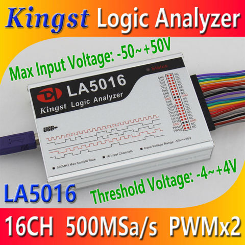 Kingst LA5016 USB Logic Analyzer 500M max sample rate,16Channels,10B samples, MCU,ARM,FPGA debug tool, Lots  3   Per  piece ► Photo 1/5
