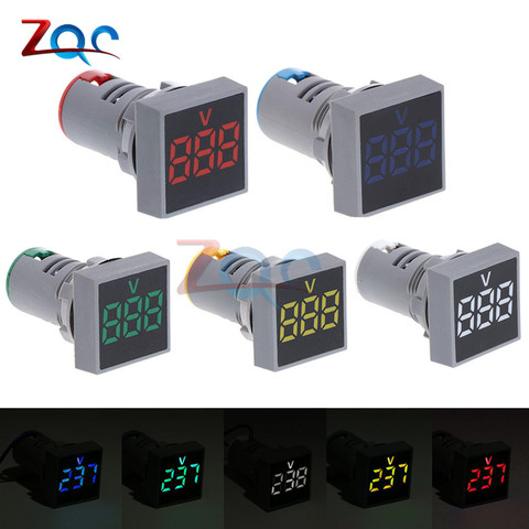 Square LED Digital Dual Display Voltmeter Ammeter Signal Lights Volt Voltage Gauge Current Tester Meter AC 60-500V 0-100A 220V ► Photo 1/6