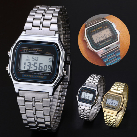 Fashion Men Women Watches Alloy Belt LED Digital Watch Clock relogio masculino Men Boy Wrist watches Timer ► Photo 1/6