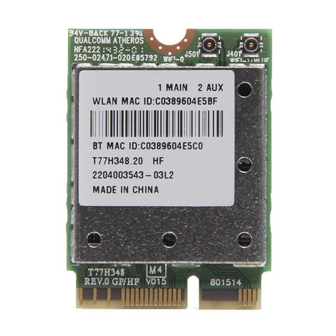 Card for Atheros QCNFA222 AR5BWB222 802.11abgn 300M BT 4.0 WiFi Wireless Mini PCI-E Card ► Photo 1/1