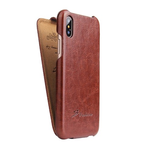 Genuine Leather Case for Apple iPhone XS XR XS Max Vertical Flip Fundas Top Quality Cover Coque for A1920 A1984 A1921 ► Photo 1/6