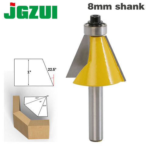 1pc 8mm Shank 22.5 Degree Chamfer & Bevel Edging Router Bit woodworking cutter woodworking bits ► Photo 1/4