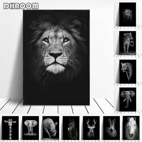Canvas Painting Animal Wall Art Lion Elephant Deer Zebra Posters and Prints Wall Pictures for Living Room Decoration Home Decor ► Photo 1/6