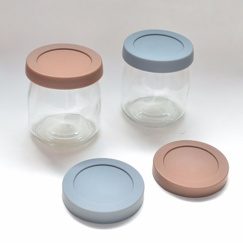 4pcs/lot silicone lids for 200ML Pudding glass bottle ,yoghurt bottles Sealing cap Mini Bottle Jelly Milk Container lids  plumyl ► Photo 1/6