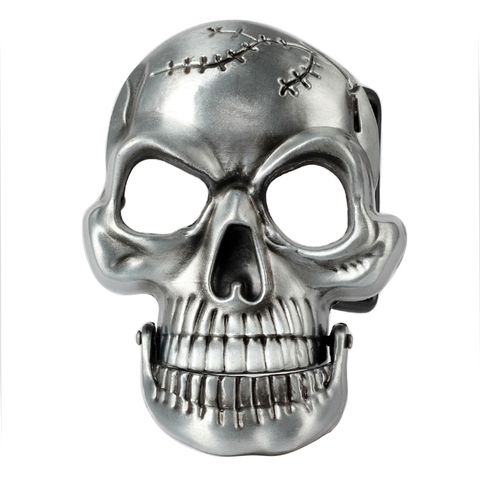 2022 Skull belt buckle Silver for Men women DIY accessories Fit 3.8-4cm Wide Belt For Belt  buckles Drop Shipping Silver Metal ► Photo 1/1