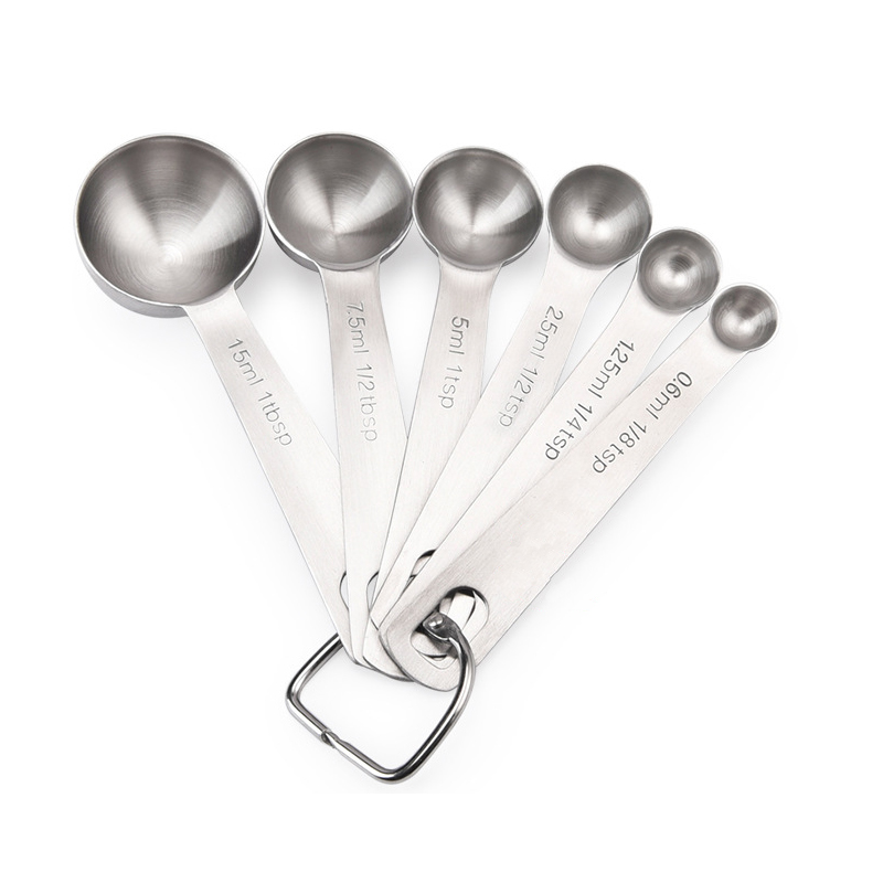 Stainless Steel Measuring Spoon Baking Cups Spoons Kitchen Cooking Tool 6pcs/set 